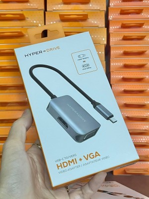  Cổng Chuyển HYPERDRIVE Type C To HDMI/VGA 4K 2 IN 1