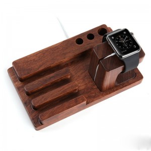 Đế gỗ Apple Watch và điện thoại