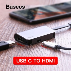 Bộ chuyển đổi 2 trong 1 Baseus Little Box Type C to HDMI 4K + Type-C PD