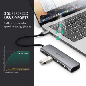 Cáp USB type-C sang HDMI/ Hub USB 3.0 Ugreen 50209