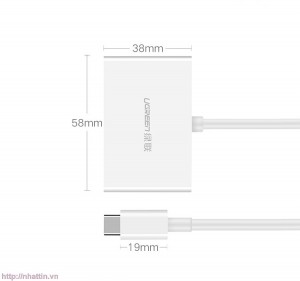 Cáp chuyển USB type C to HDMI/VGA fullHD 3D 4Kx2K Ugreen 30843