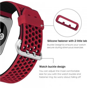 Dây đeo Silicon đục lỗ nhiều màu sắc cho Apple Watch đủ size