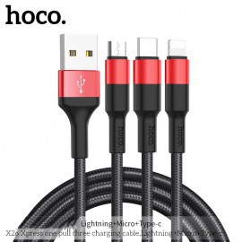 Cáp sạc Hoco X26 3 cổng Lightning+Micro USB+Type-C